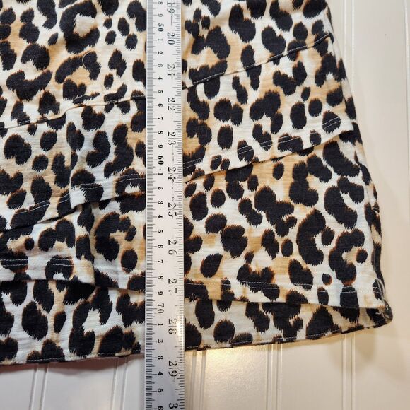 Chicos Xl Animal Print Brown 3/4  Sleeve Blouse - Picture 6 of 11